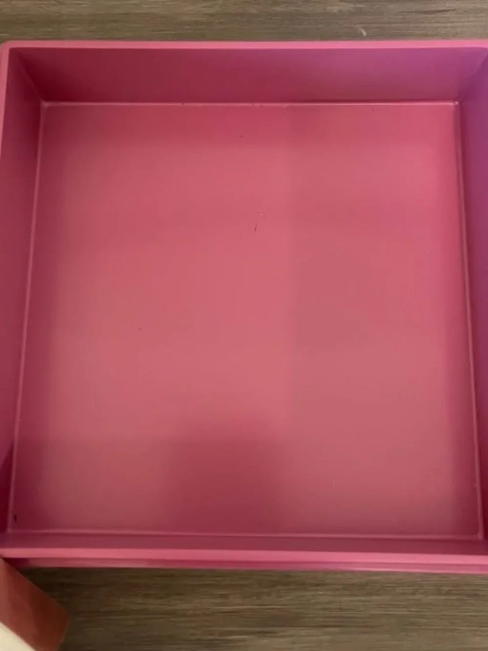 Set of two pink and gold laquered decorative square storage boxes